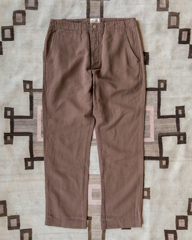 Wythe Flat Front Cotton Linen Twill Chino - Churro Brown