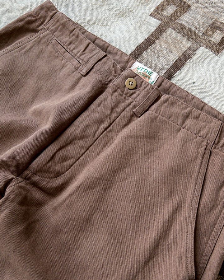 Wythe Flat Front Cotton Linen Twill Chino - Churro Brown