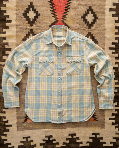 Wythe - Washed Flannel Pearlsnap Shirt - Sand Dunes Sunrise