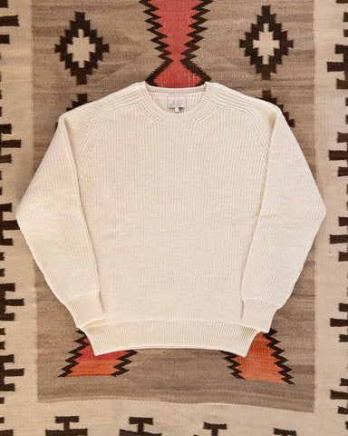 Wythe Highland Shakerknit Crewneck Sweater - Cream