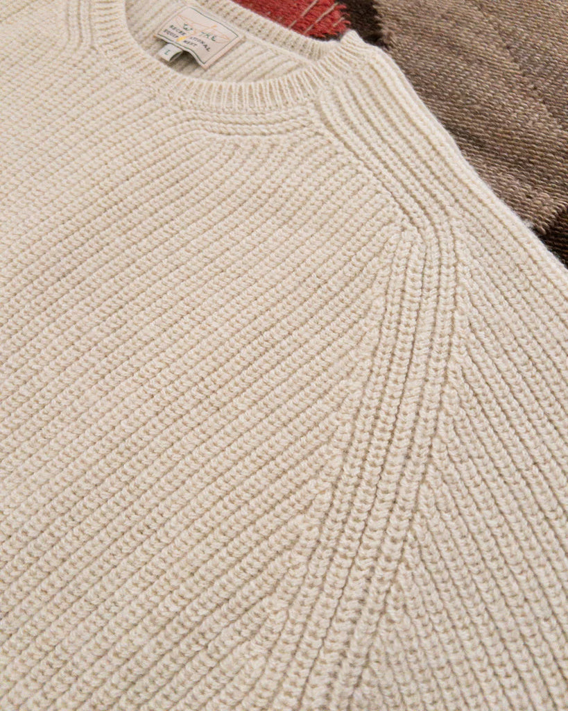 Wythe Highland Shakerknit Crewneck Sweater - Cream