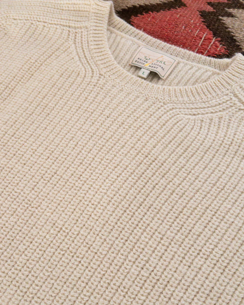 Wythe Highland Shakerknit Crewneck Sweater - Cream