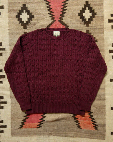 Wythe Highland Cableknit Crewneck Sweater - Bordeaux