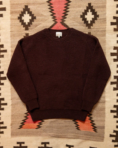 Wythe Highland Shakerknit Crewneck Sweater - Brown