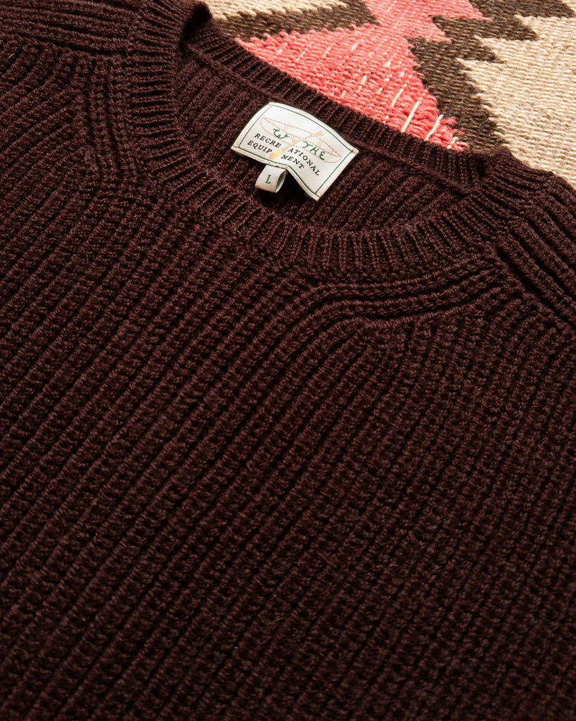 Wythe Highland Shakerknit Crewneck Sweater - Brown