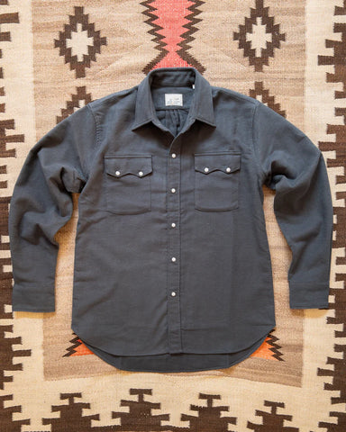 Wythe Moleskin Pearlsnap Shirt - Graphite Chamois