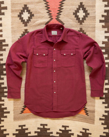 Wythe Moleskin Pearlsnap Shirt - Bordeaux Chamois