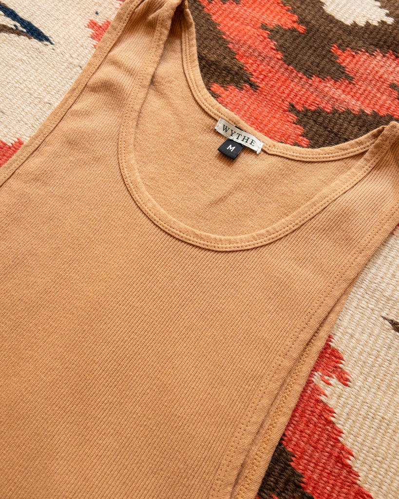 Wythe Tubular Cotton Ribbed Tank Top - Apricot