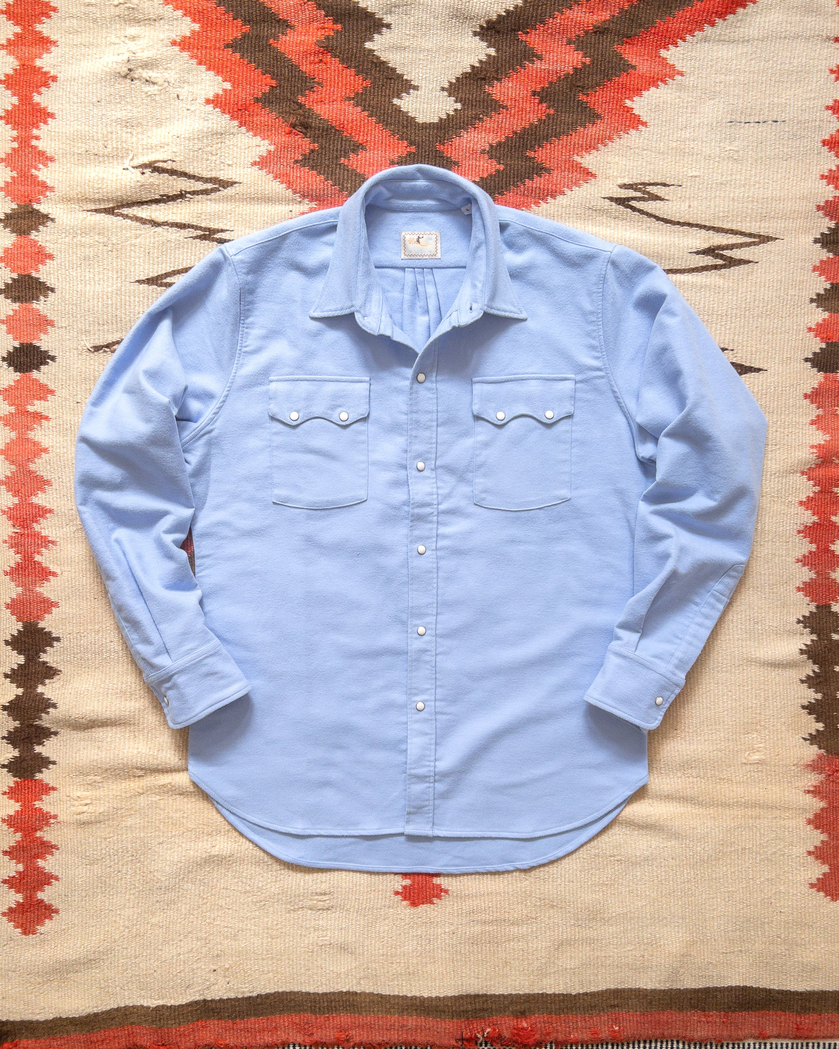 Wythe Moleskin Pearlsnap Shirt - Cornflower – Berkeley Supply
