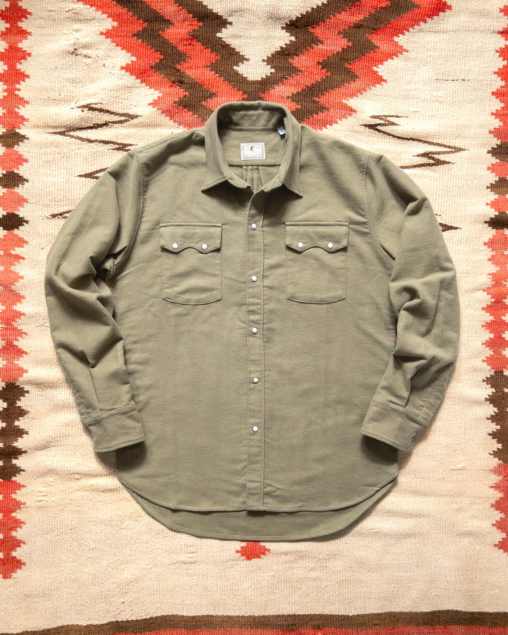 Wythe Moleskin Pearlsnap Shirt - Olive