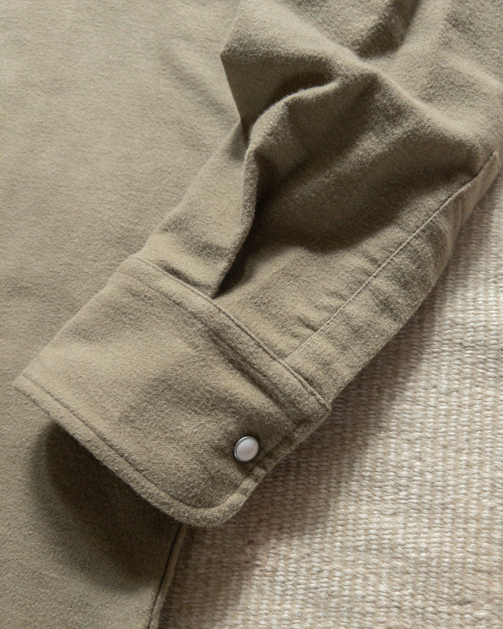 Wythe Moleskin Pearlsnap Shirt - Olive