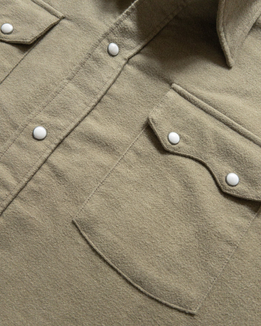 Wythe Moleskin Pearlsnap Shirt - Olive