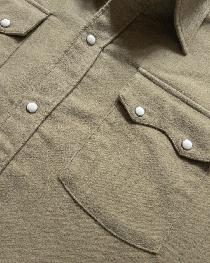 Wythe Moleskin Pearlsnap Shirt - Olive