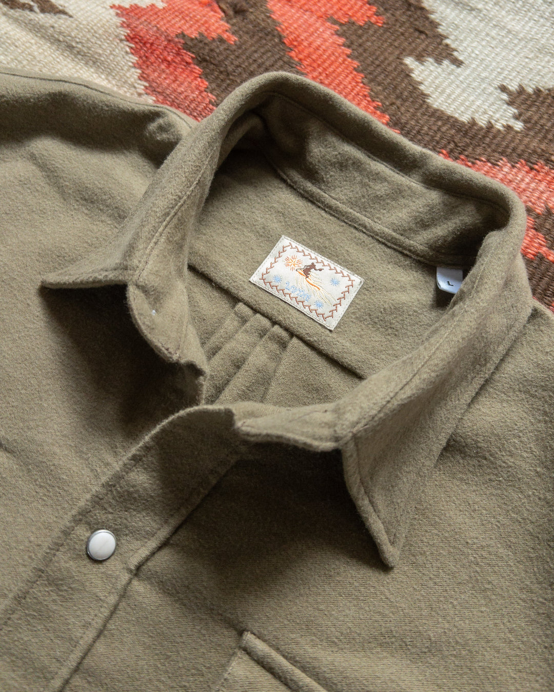 Wythe Moleskin Pearlsnap Shirt - Olive