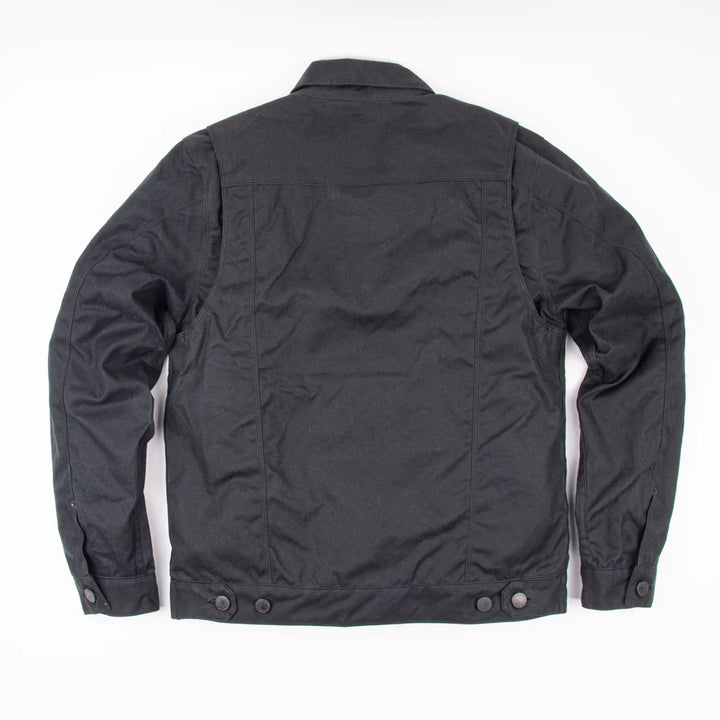 Freenote Cloth Riders Jacket Waxed Canvas - Black with Rust Interior