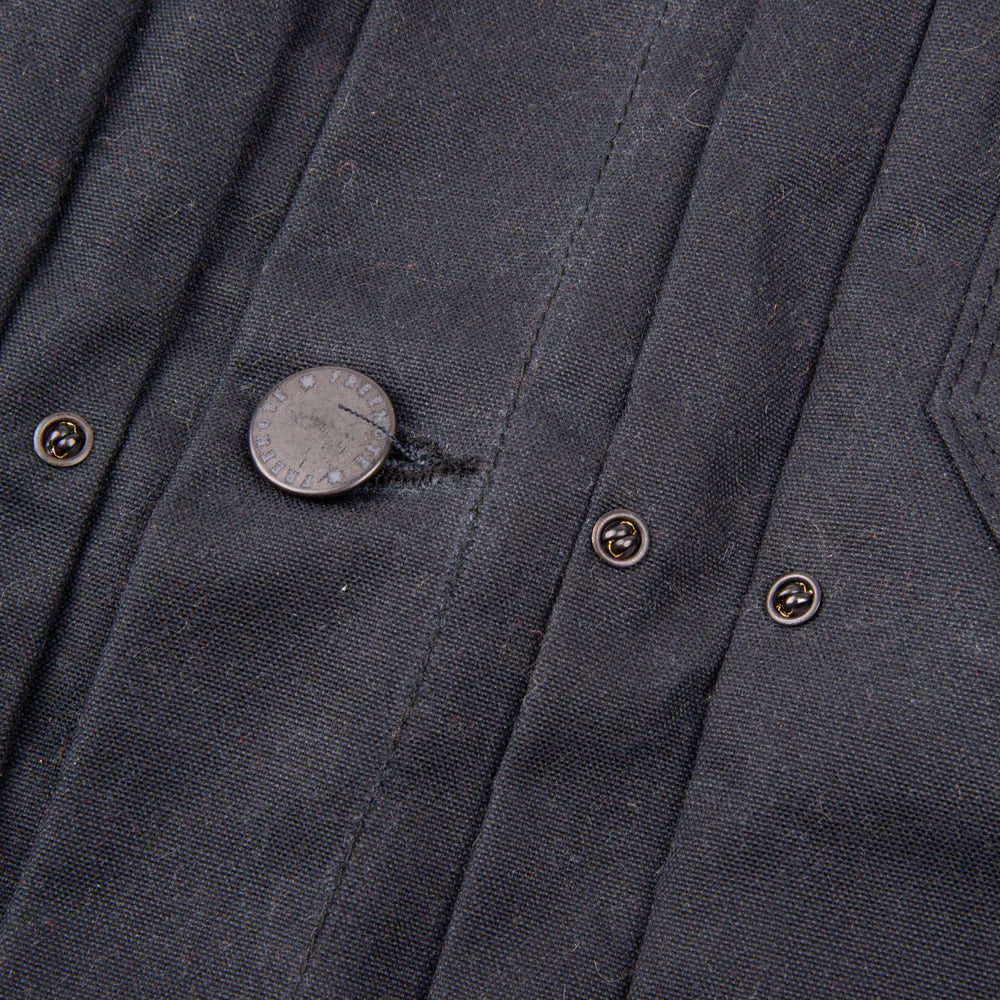 Freenote Cloth Riders Jacket Waxed Canvas - Black with Rust Interior