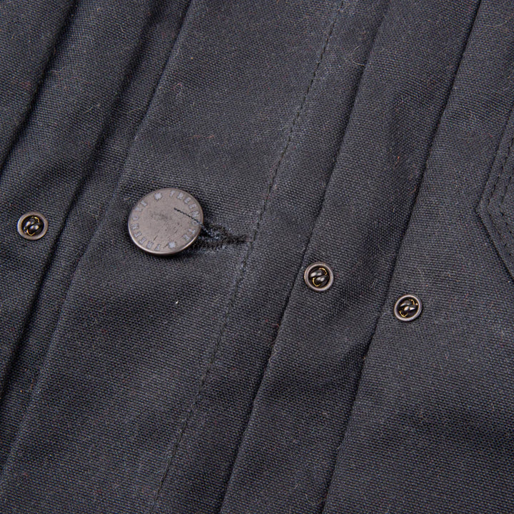 Freenote Cloth Riders Jacket Waxed Canvas - Black with Rust Interior