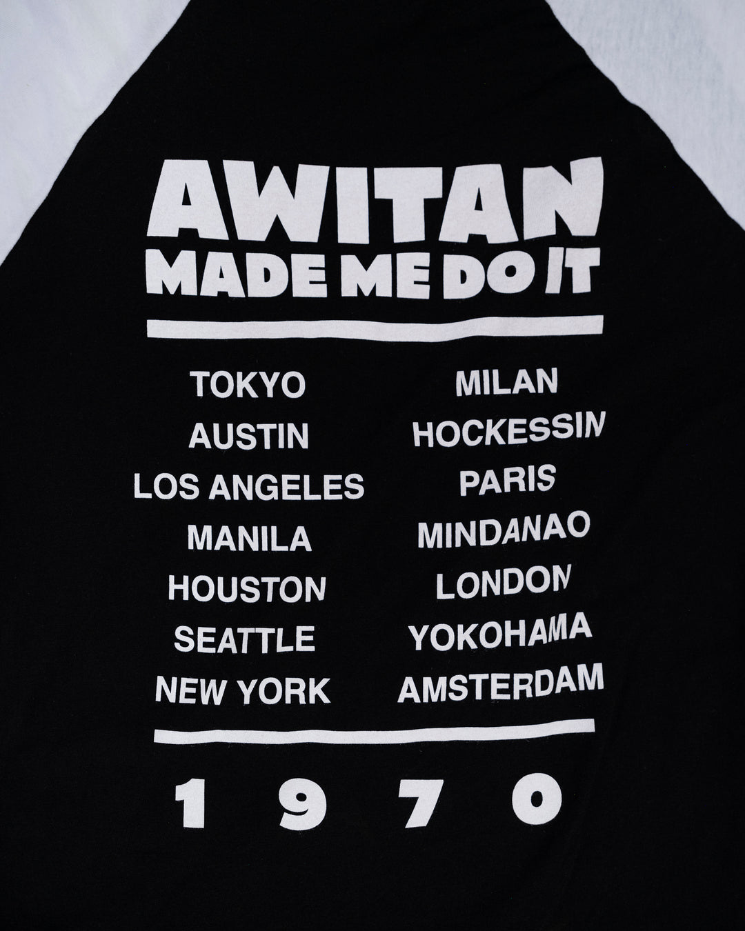 Awitan Made Me Do It Raglan - Black/White