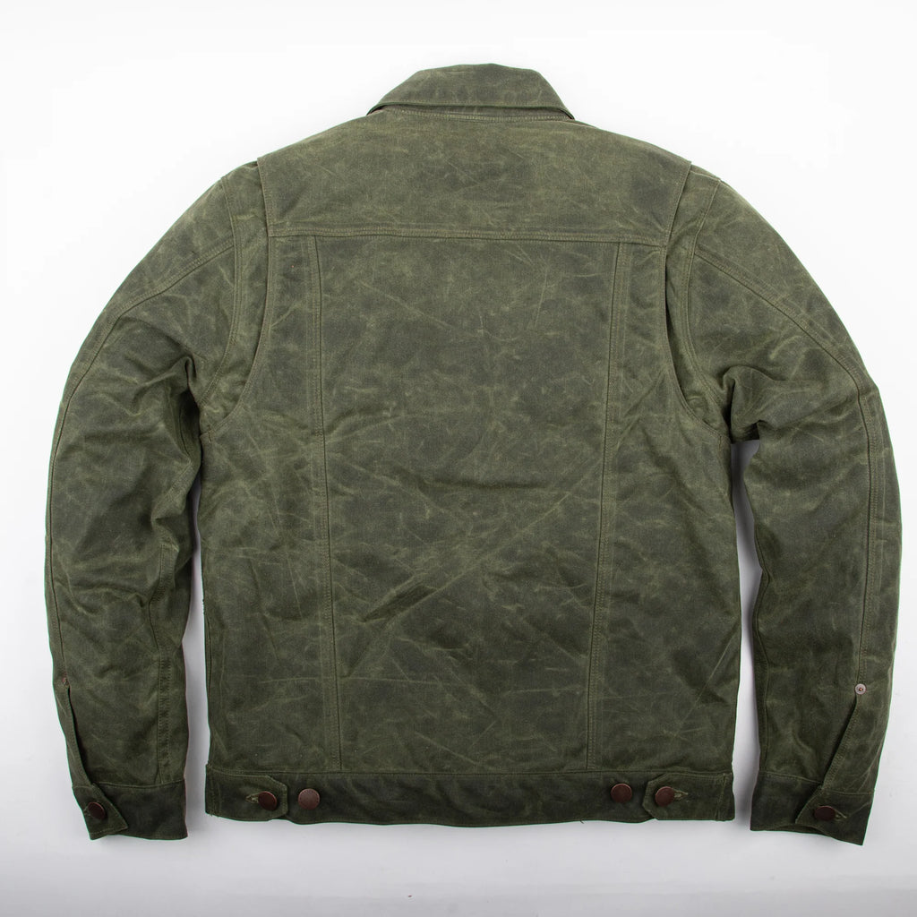 Freenote Cloth Riders Jacket Waxed Canvas - Olive