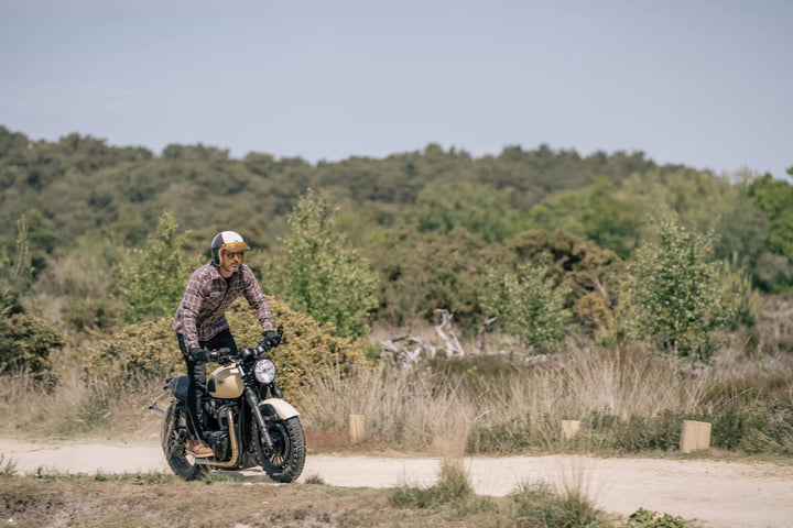 Iron Heart Slubby Heavy Flannel Check Work Overshirt - Brown