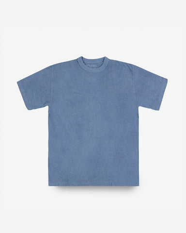 Iron Heart - UTILITEES Loopwheel Crew Neck T-shirt in Natural Indigo/White Body