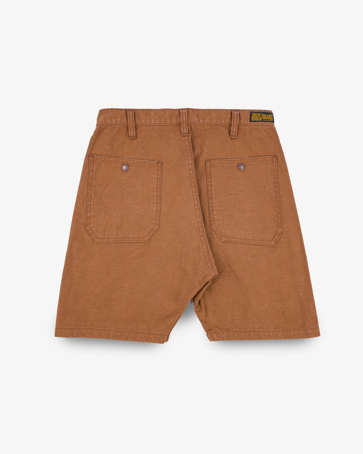 Iron Heart - 10 oz Double Front Duck Shorts in Brown