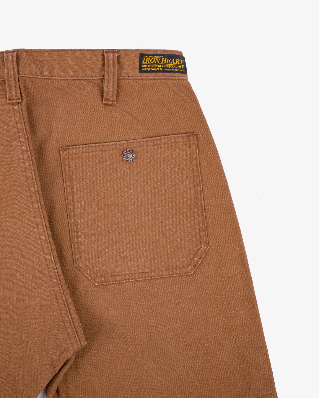 Iron Heart - 10 oz Double Front Duck Shorts in Brown