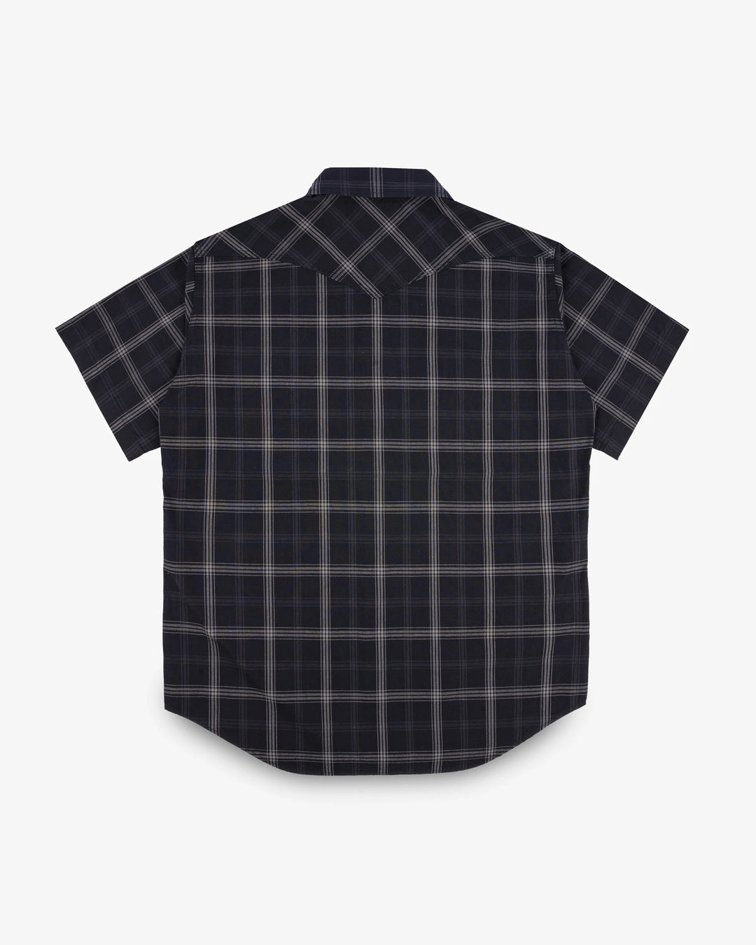 Iron Heart 5oz Selvedge Short Sleeved Madras Check Western Shirt - Black