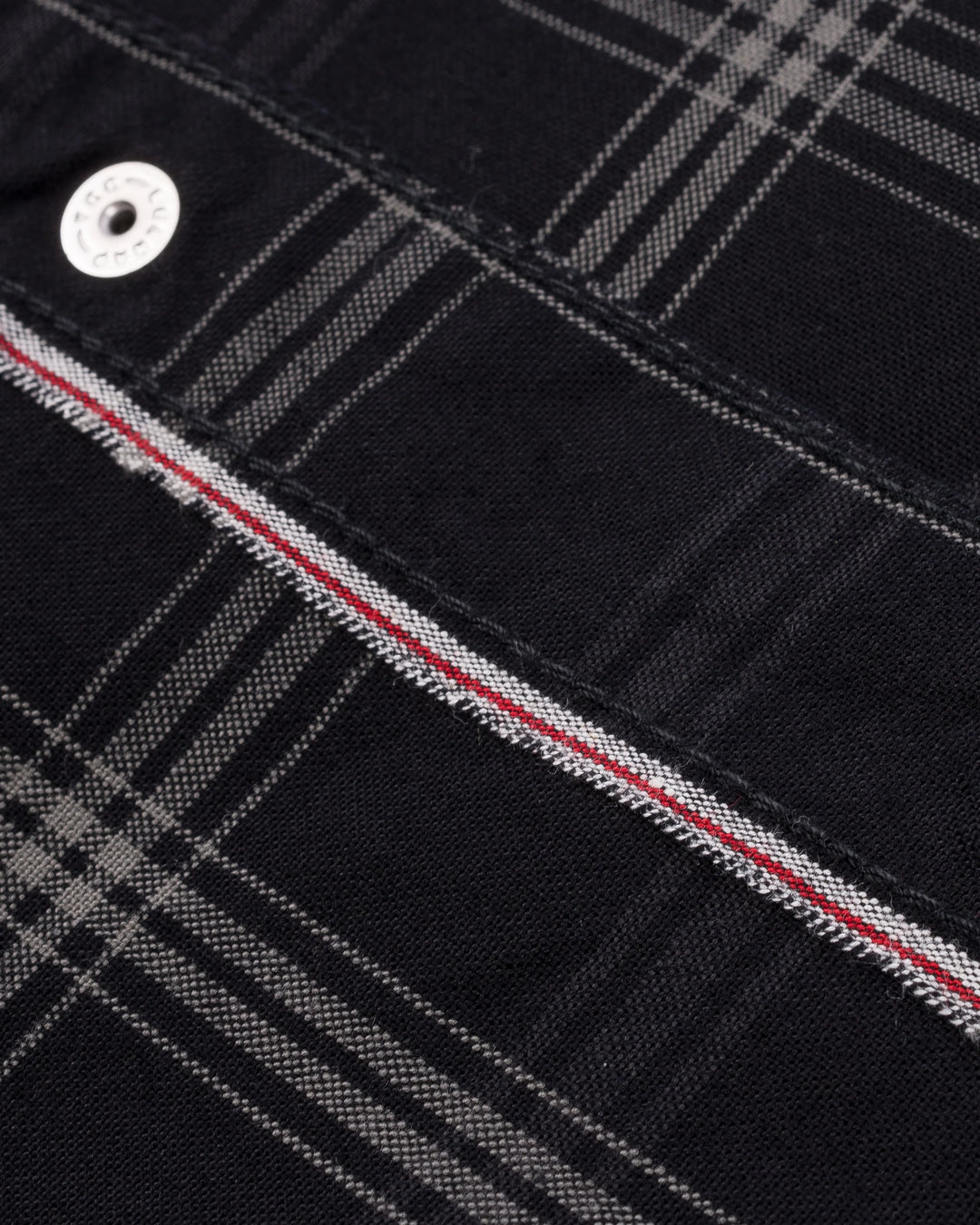 Iron Heart 5oz Selvedge Short Sleeved Madras Check Western Shirt - Black