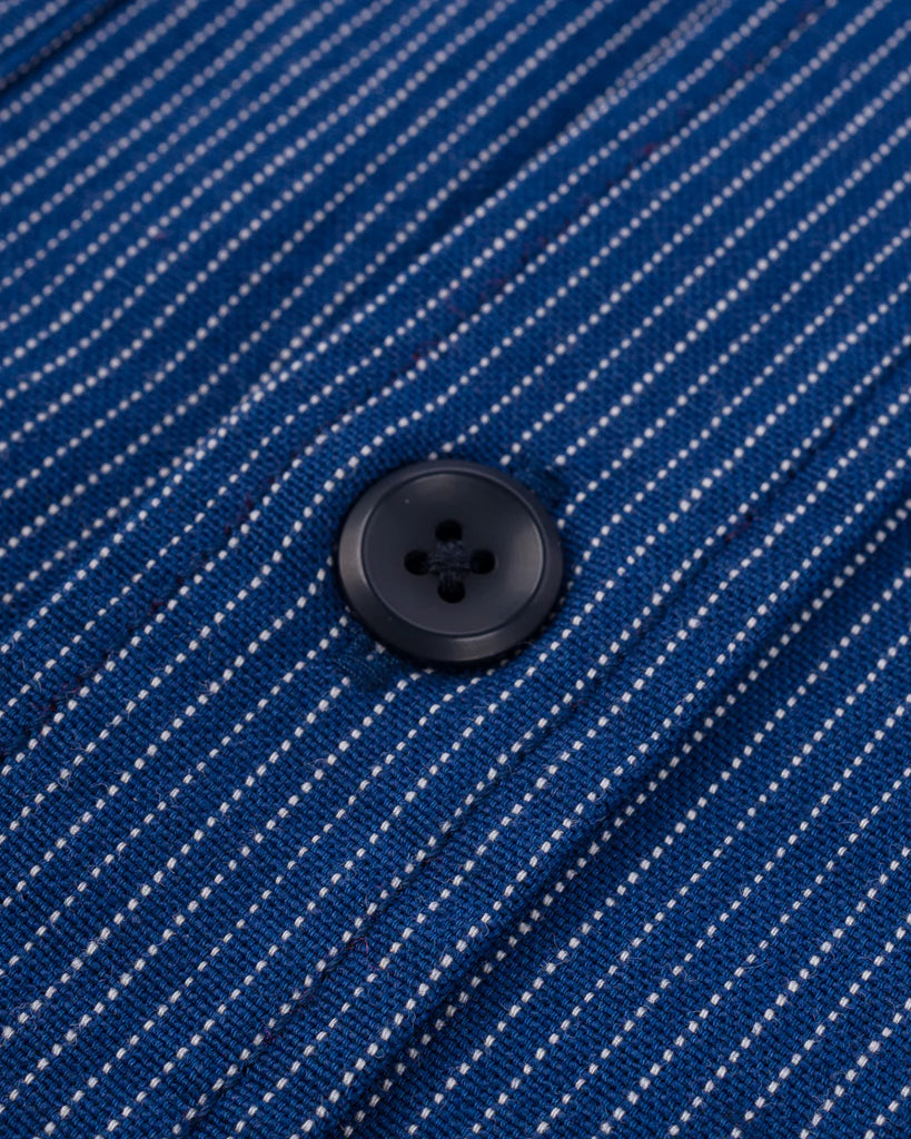 Iron Heart 5oz Selvedge Ox Cloth Short Sleeved Work Shirt - Pinstripe