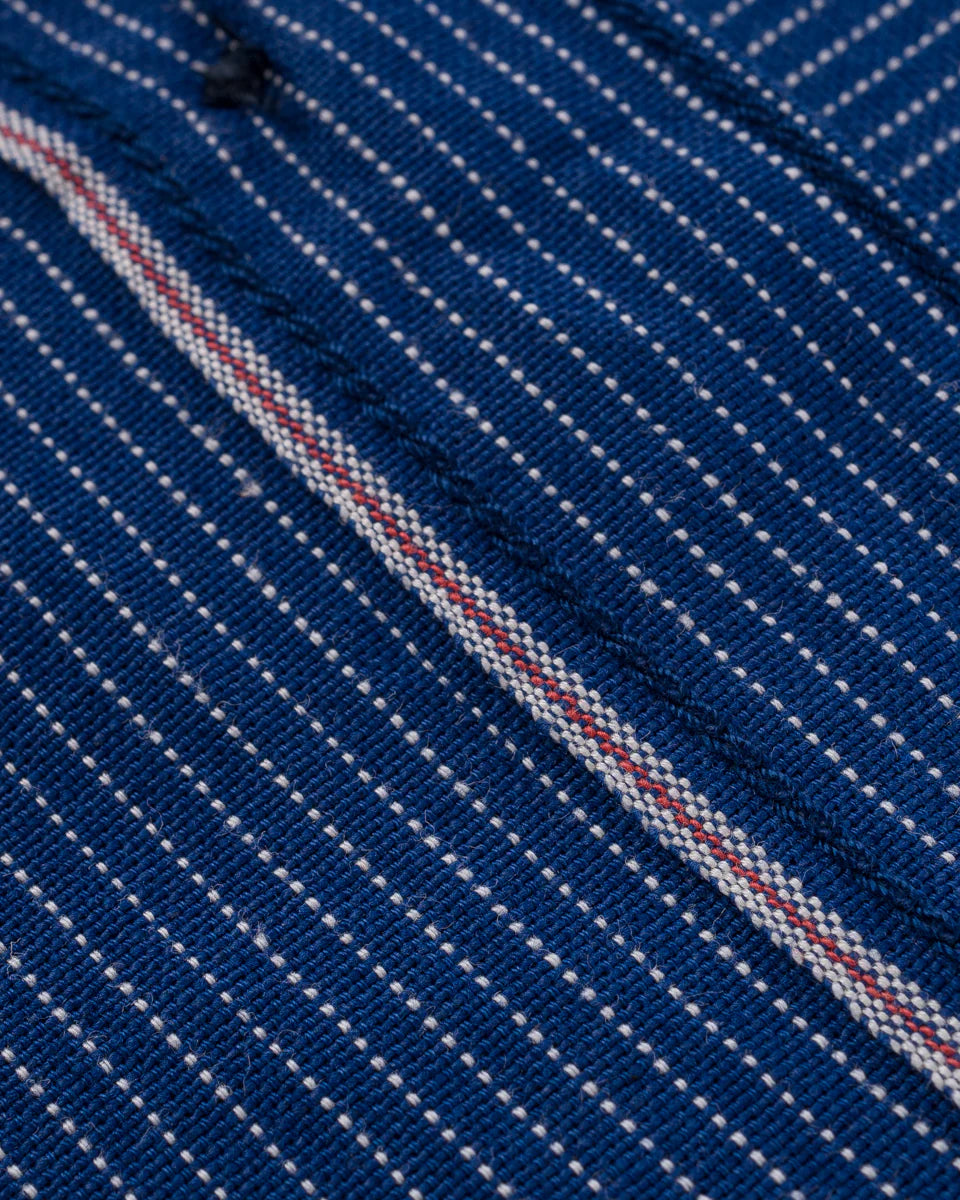 Iron Heart 5oz Selvedge Ox Cloth Short Sleeved Work Shirt - Pinstripe