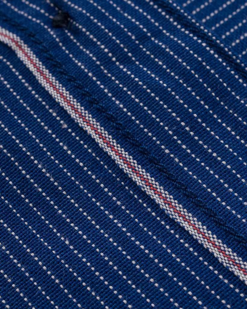 Iron Heart 5oz Selvedge Ox Cloth Short Sleeved Work Shirt - Pinstripe