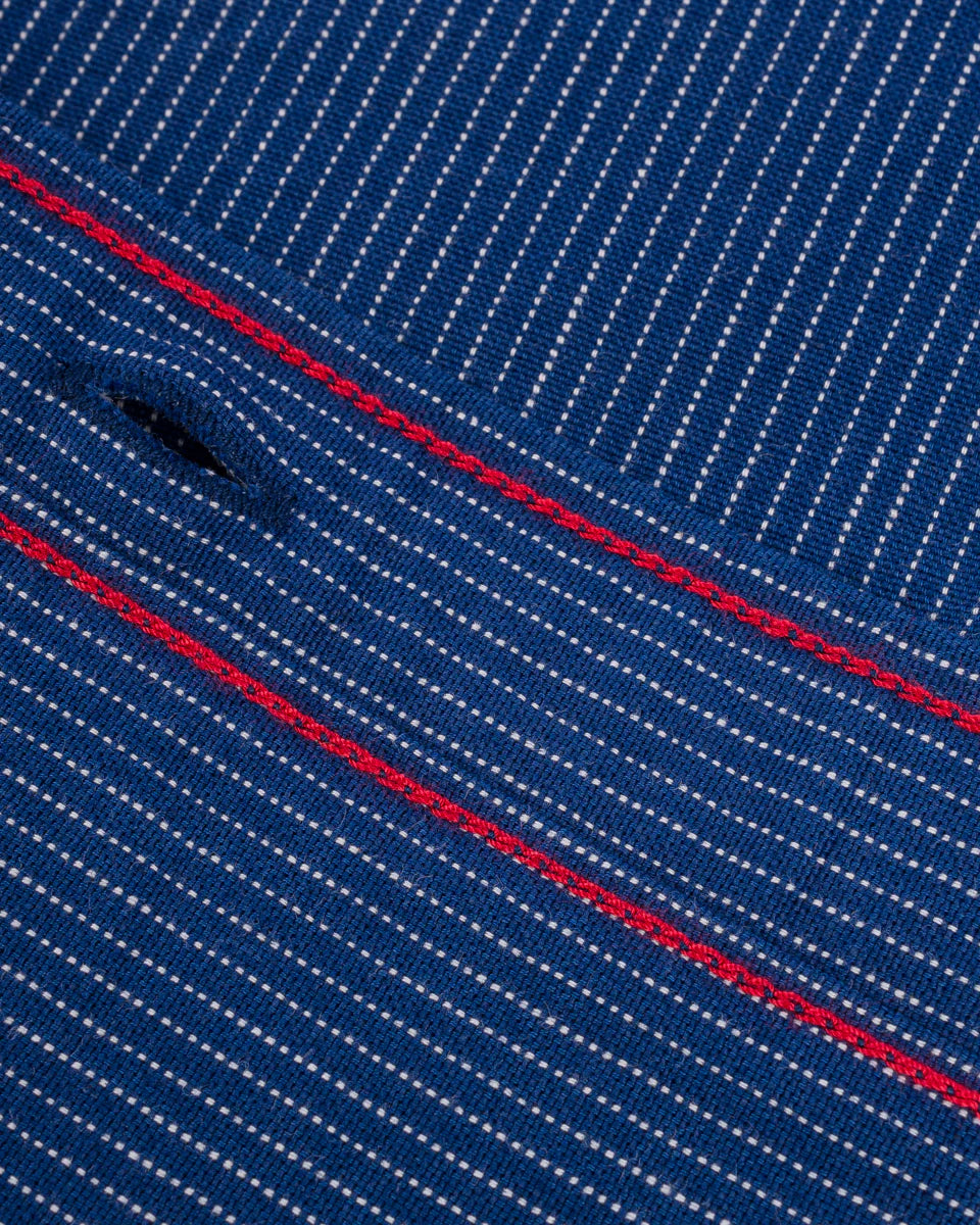 Iron Heart 5oz Selvedge Ox Cloth Short Sleeved Work Shirt - Pinstripe