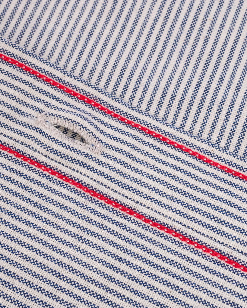Iron Heart 5oz Selvedge Ox Cloth Short Sleeved Work Shirt - Hickory Stripe