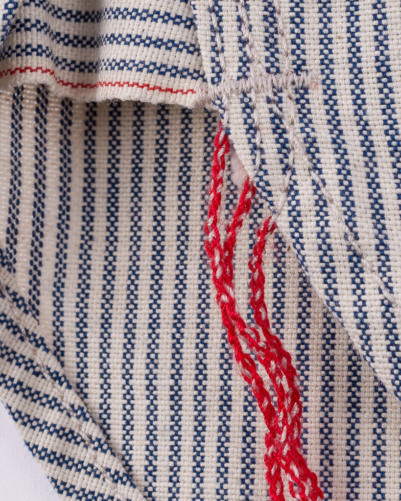 Iron Heart 5oz Selvedge Ox Cloth Short Sleeved Work Shirt - Hickory Stripe
