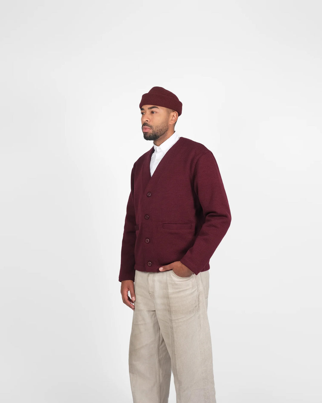 Dehen 1920 Slouchy Cardigan - Burgundy