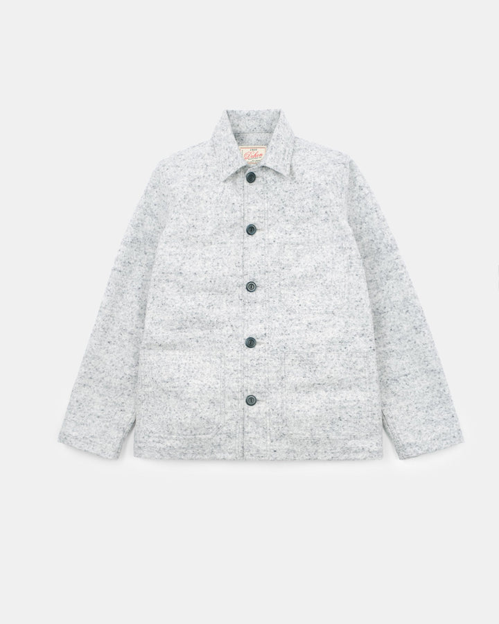 Dehen 1920 Woven Chore Coat - Natural & Navy Heather
