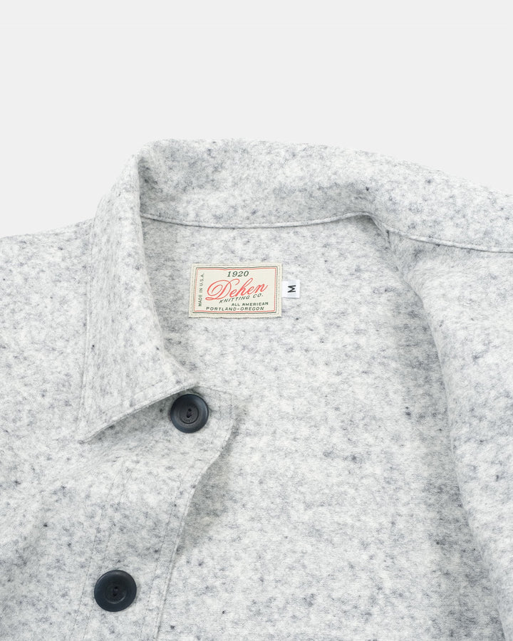 Dehen 1920 Woven Chore Coat - Natural & Navy Heather