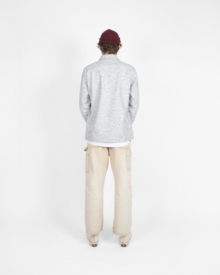 Dehen 1920 Woven Chore Coat - Natural & Navy Heather