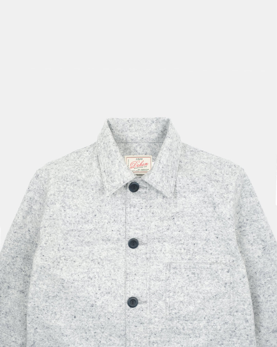 Dehen 1920 Woven Chore Coat - Natural & Navy Heather