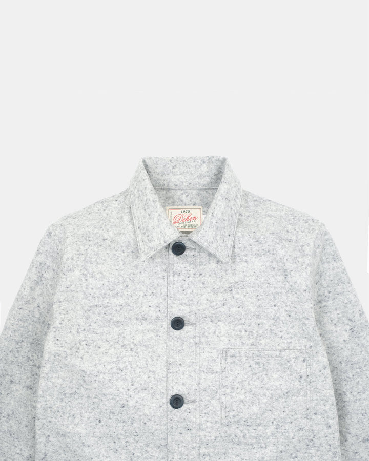 Dehen 1920 Woven Chore Coat - Natural & Navy Heather