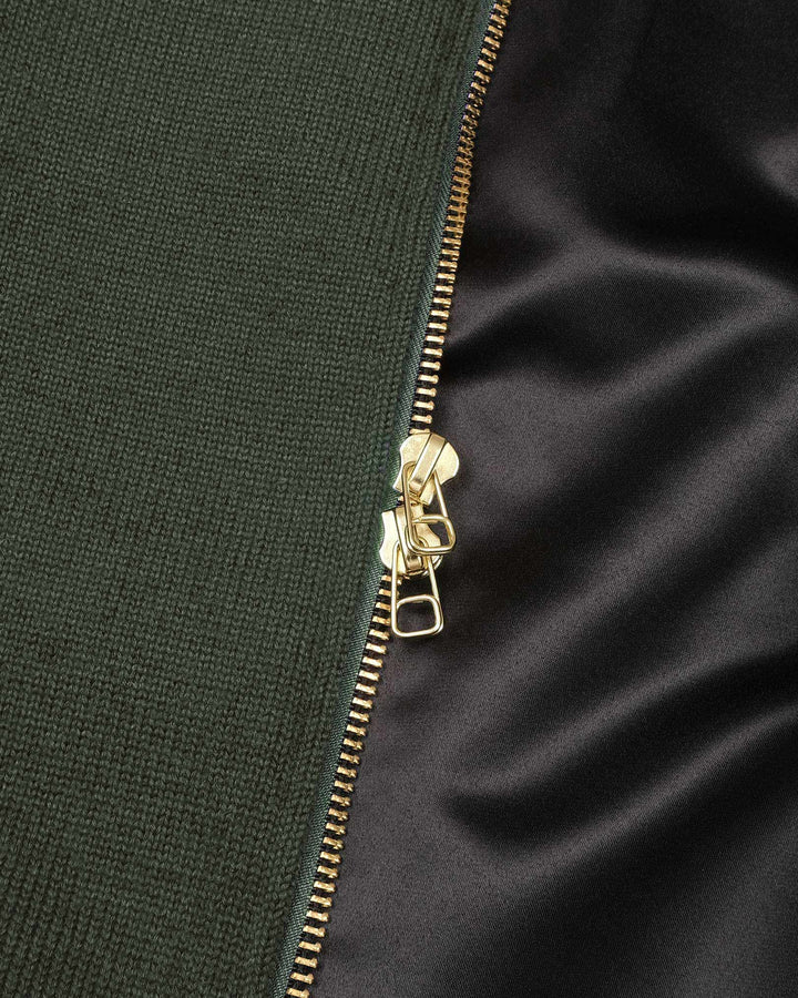 Dehen 1920 Wool Knit Full Throttle Moto Hoodie - Spruce