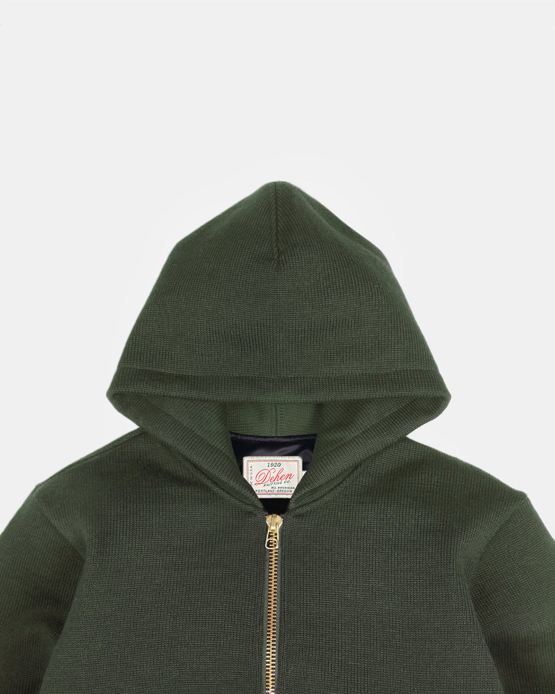 Dehen 1920 Wool Knit Full Throttle Moto Hoodie - Spruce