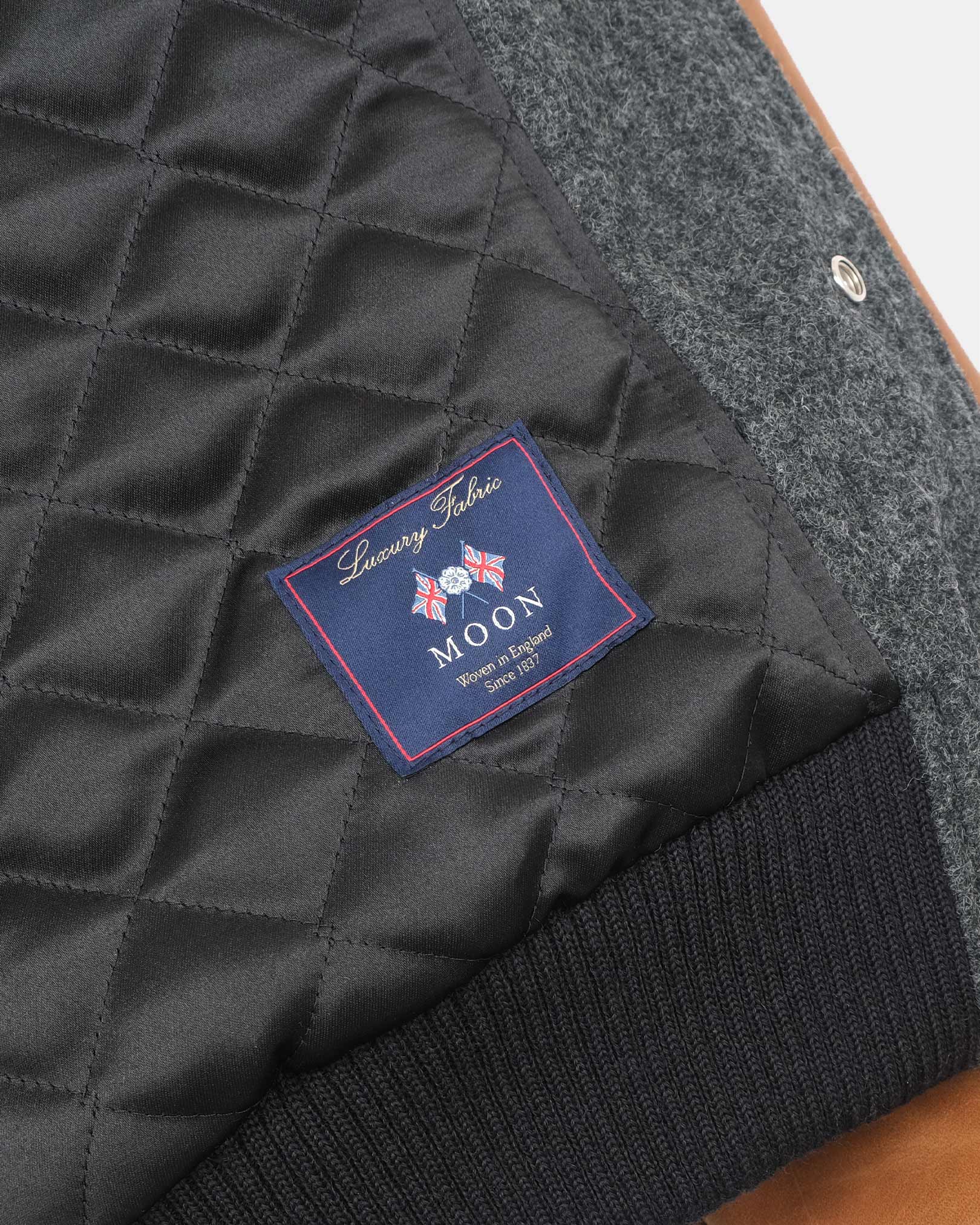 Dehen 1920 Raglan Varsity Jacket - Granite / Black / Antique Rust