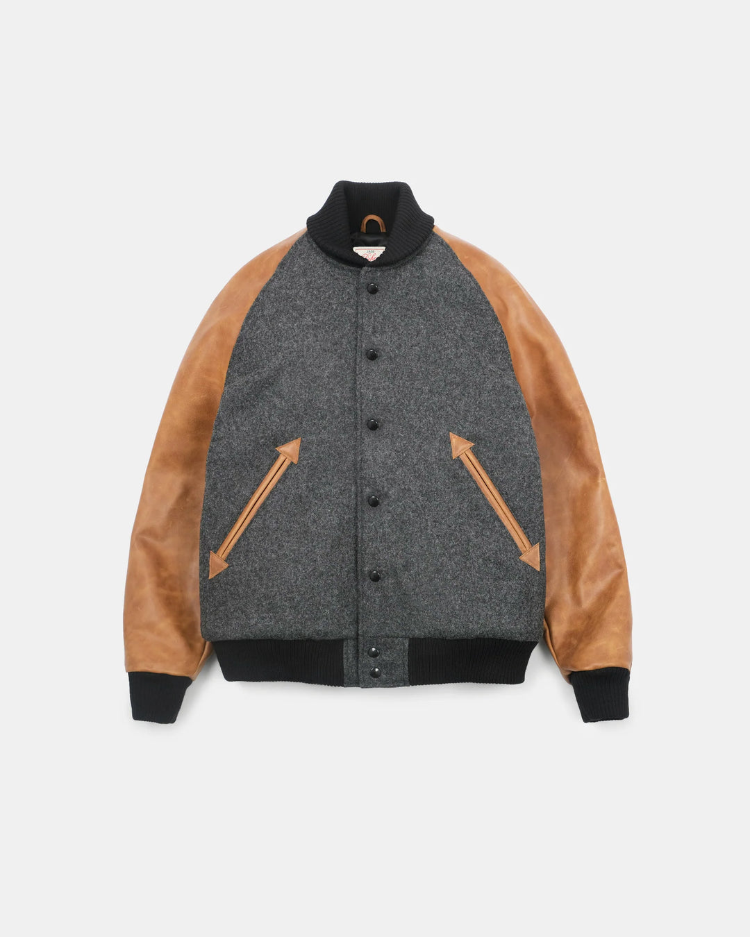 Dehen 1920 Raglan Varsity Jacket - Granite / Black / Antique Rust Dehen 1920 Raglan Varsity Jacket - Granite / Black / Antique Rust