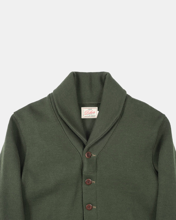 Dehen 1920 Wool Knit Shawl Sweater Coat 2.0 - Spruce