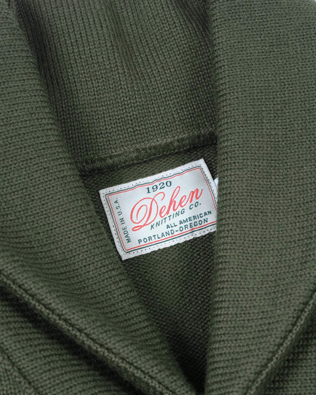 Dehen 1920 Wool Knit Shawl Sweater Coat 2.0 - Spruce