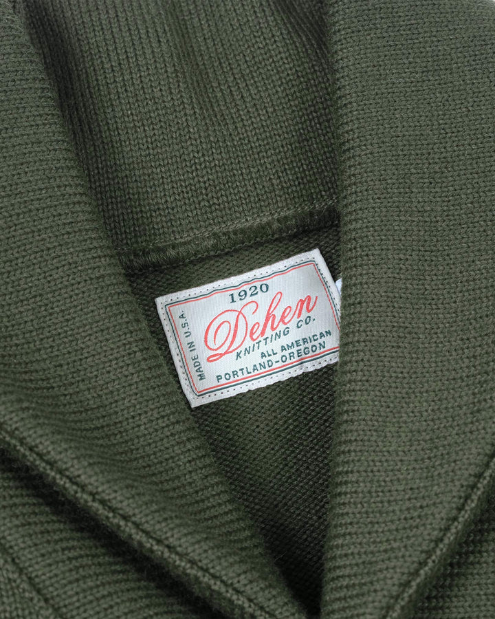 Dehen 1920 Wool Knit Shawl Sweater Coat 2.0 - Spruce