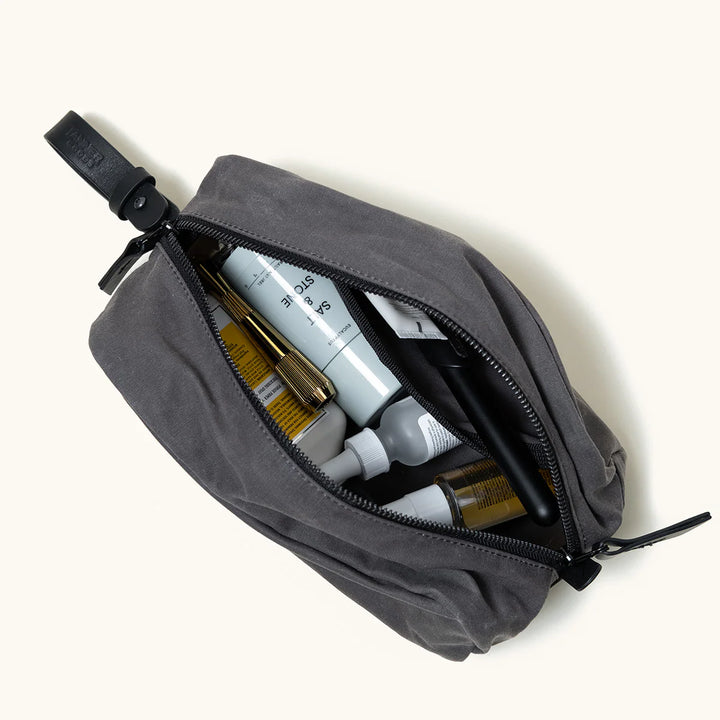 TANNER GOODS Drifter Dopp Kit - Slate Grey (Waxed Canvas)