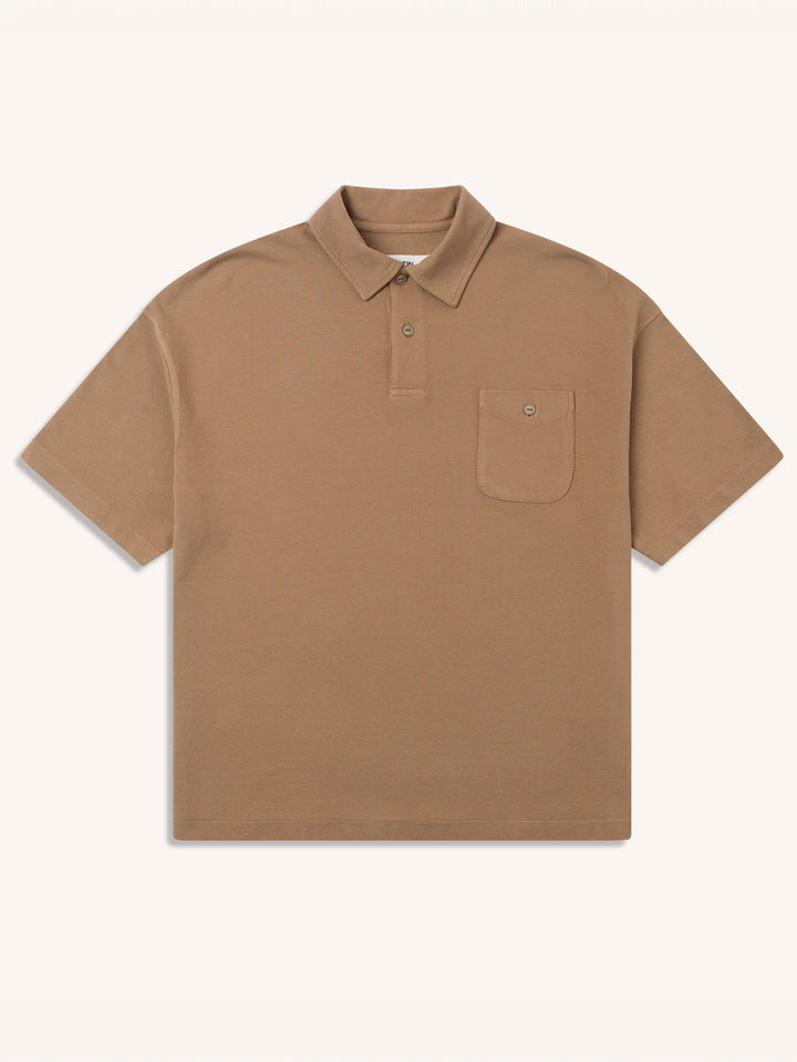 Kestin - Dunn Polo in Tan Cotton Pique